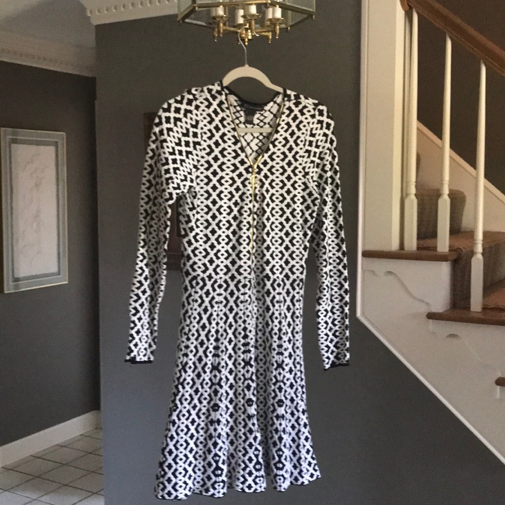INC large black and white stretchy dress.
